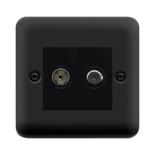 Click Deco Plus Matt Black TV and Satellite Isolated Socket DPMB157MBK