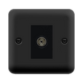 Click Deco Plus Matt Black Isolated TV Socket DPMB158MBK