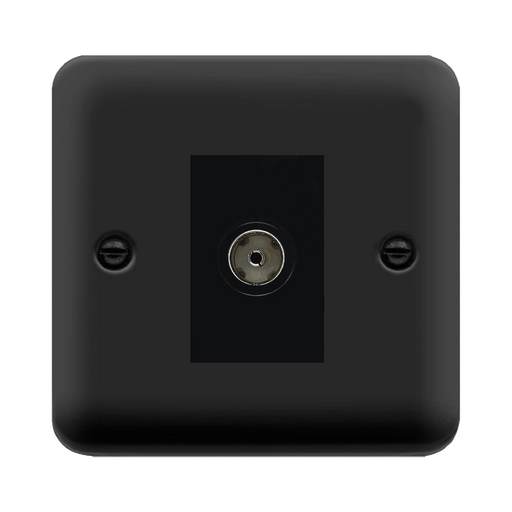 Click Deco Plus Matt Black Isolated TV Socket DPMB158MBK