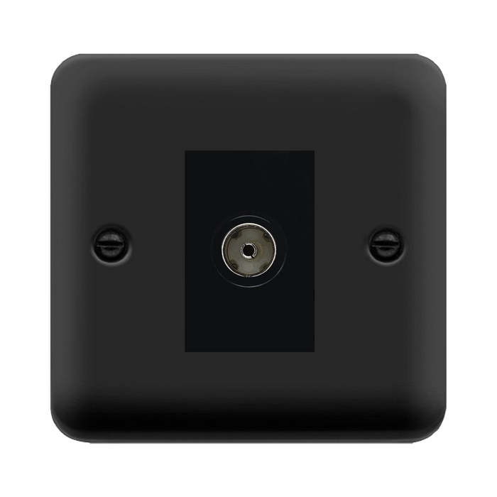 Click Deco Plus Matt Black Isolated TV Socket DPMB158MBK