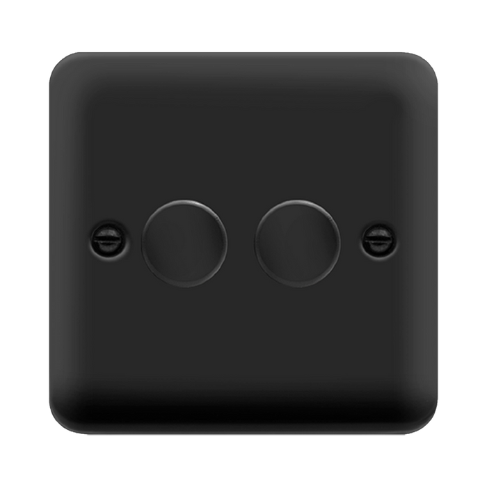 Click Deco Plus Matt Black 2G LED Dimmer Switch DPMB162