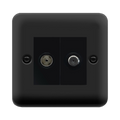 Click Deco Plus Matt Black TV and Satellite Non-Isolated Socket DPMB170MBK