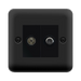Click Deco Plus Matt Black TV and Satellite Non-Isolated Socket DPMB170MBK