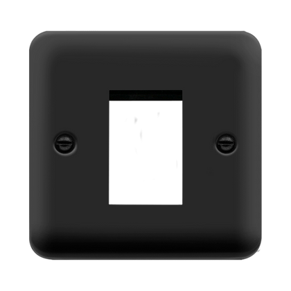 Scolmore Click Deco Plus Matt Black 1 Gang New Media Euro Plate – 1 Aperture DPMB310