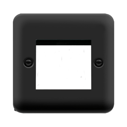 Scolmore Click Deco Plus Matt Black 1 Gang New Media Euro Plate – 2 Apertures DPMB311