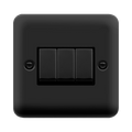 Click Deco Plus Matt Black 3G Light Switch DPMB413BK
