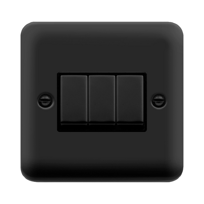 Click Deco Plus Matt Black 3G Light Switch DPMB413BK