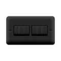 Click Deco Plus Matt Black 6G Light Switch DPMB416BK