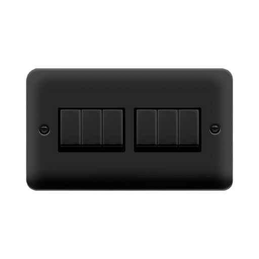 Click Deco Plus Matt Black 6G Light Switch DPMB416BK