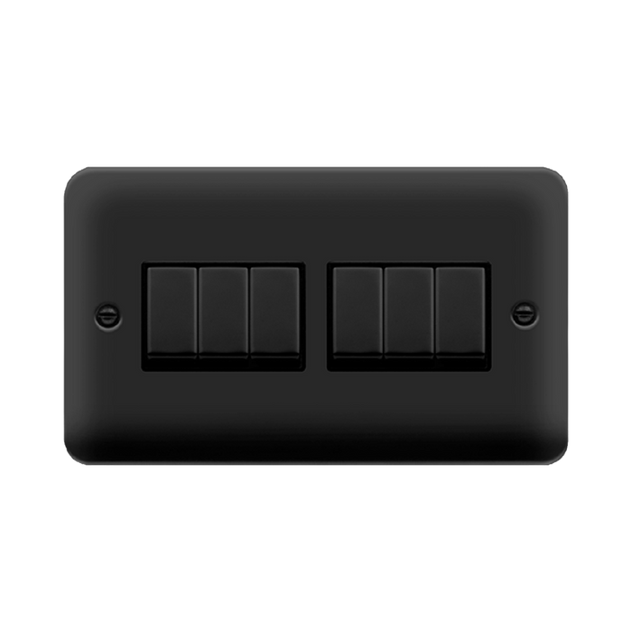 Click Deco Plus Matt Black 6G Light Switch DPMB416BK