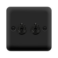 Click Deco Plus Matt Black 2W & Int Toggle Switch DPMB4225