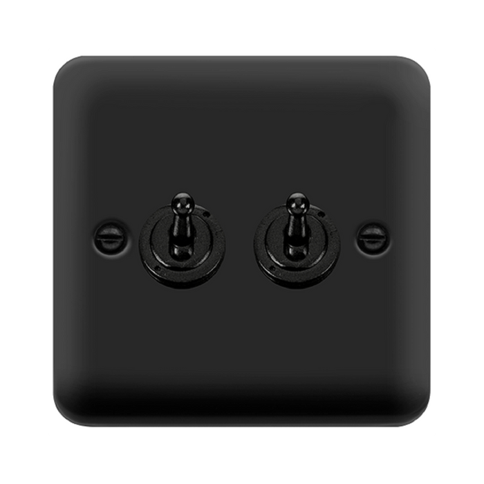 Click Deco Plus Matt Black 2W & Int Toggle Switch DPMB4225