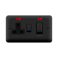 Click Deco Plus Matt Black 45A Cooker Switch with 13A Socket DPMB505BK
