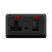 Click Deco Plus Matt Black 45A Cooker Switch with 13A Socket DPMB505BK