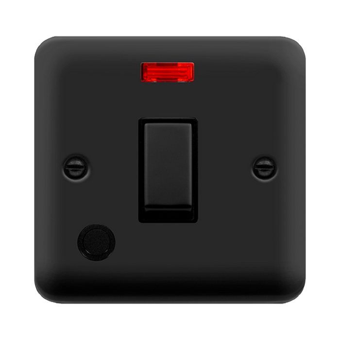 Click Deco Plus Matt Black 20A Double Pole Switch with Neon and Flex DPMB523BK