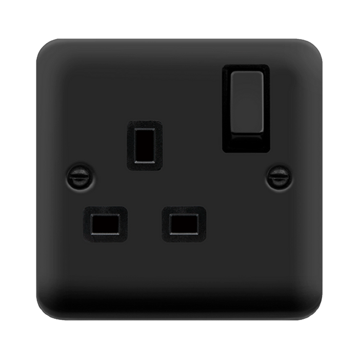 Click Deco Plus Matt Black 13A Single Socket DPMB535BK