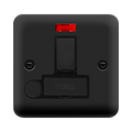 Click Deco Plus Matt Black 13A Switched Spur with Flex and Neon DPMB552BK