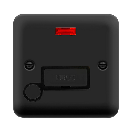 Click Deco Plus Matt Black 13A Fused Connection Unit with Neon and Flex DPMB553BK