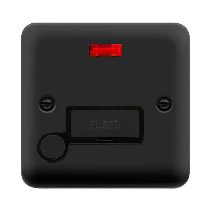 Click Deco Plus Matt Black 13A Fused Connection Unit with Neon and Flex DPMB553BK