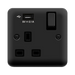 Click Deco Plus Matt Black 13A Single USB Socket DPMB571UBK
