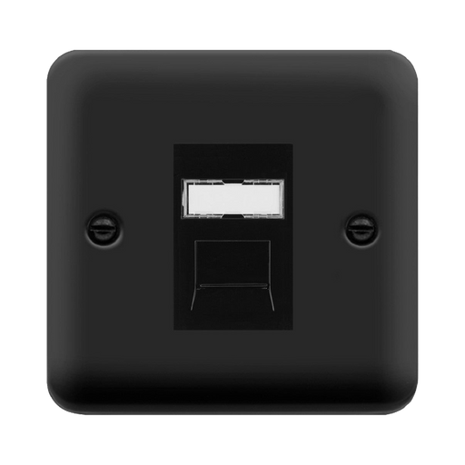 Click Deco Plus Matt Black Cat6 Data Socket DPMBRJ456BK