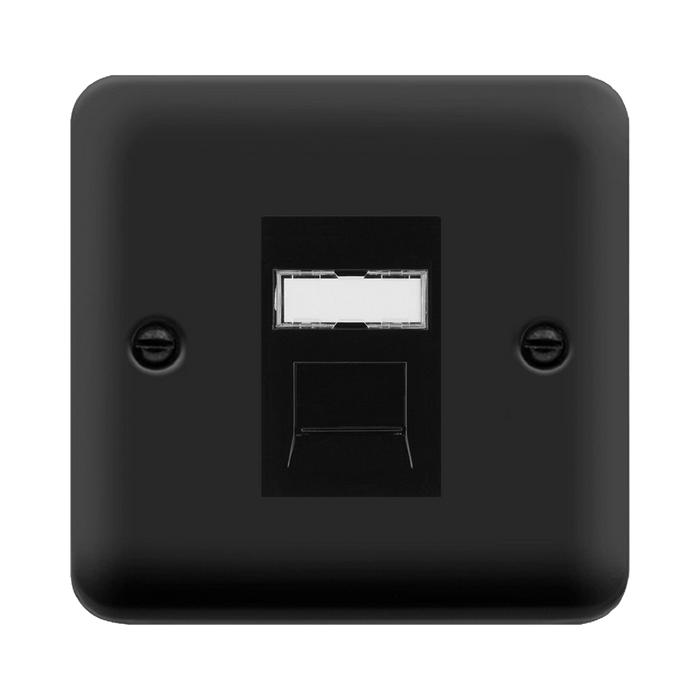 Click Deco Plus Matt Black Cat6 Data Socket DPMBRJ456BK