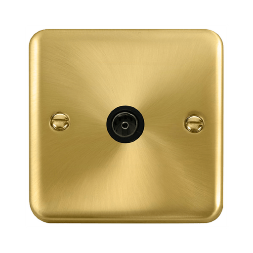 Click Deco Plus Satin Brass TV Socket DPSB065BK