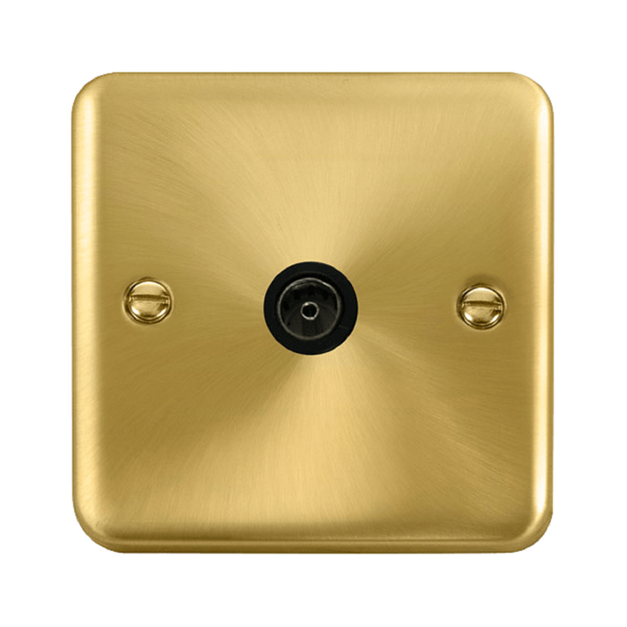 Click Deco Plus Satin Brass TV Socket DPSB065BK