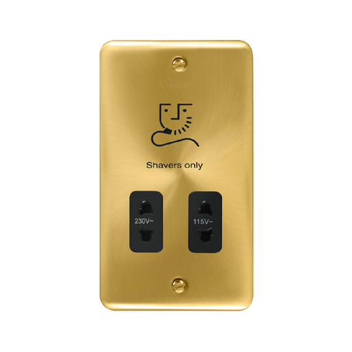 Click Deco Plus Satin Brass Shaver Socket DPSB100BK