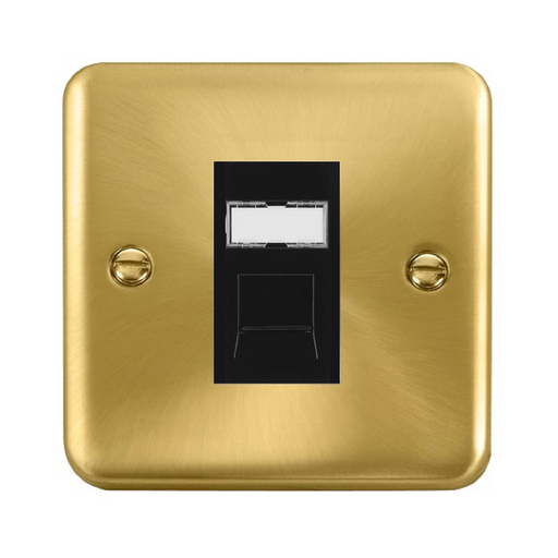 Click Deco Plus Satin Brass RJ11 Socket DPSB115MBK