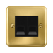 Click Deco Plus Satin Brass Double Slave Telephone Socket DPSB126MBK
