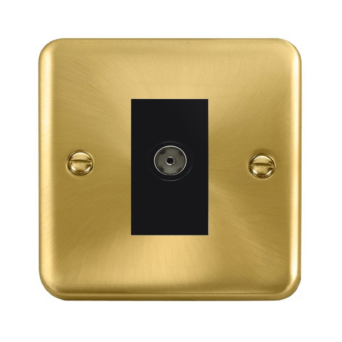 Click Deco Plus Satin Brass Isolated TV Socket DPSB158MBK