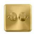 Click Deco Plus Satin Brass 2G LED Dimmer Switch DPSB162