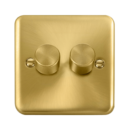 Click Deco Plus Satin Brass 2G LED Dimmer Switch DPSB162