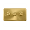 Click Deco Plus Satin Brass 3G LED Dimmer Switch DPSB163