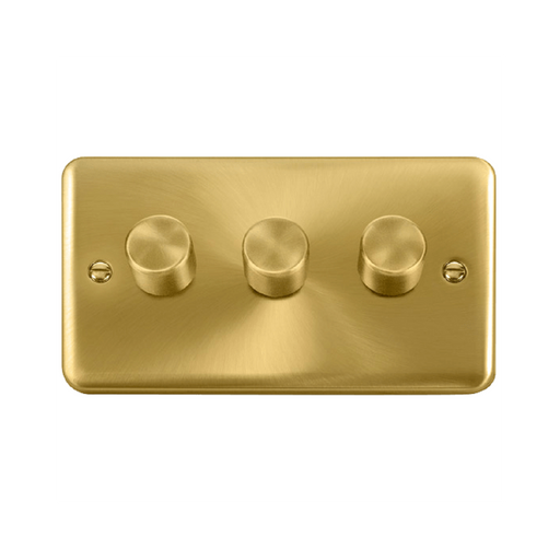Click Deco Plus Satin Brass 3G LED Dimmer Switch DPSB163
