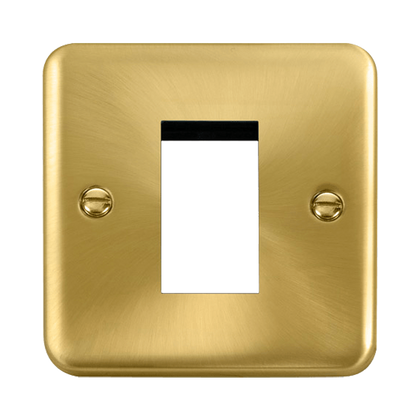 Scolmore Click Deco Plus Satin Brass 1 Gang New Media Euro Plate – 1 Aperture DPSB310