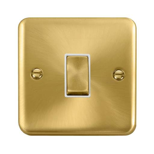 Click Deco Plus Satin Brass 1G Light Switch DPSB411WH