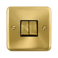 Click Deco Plus Satin Brass 2G Light Switch DPSB412BK
