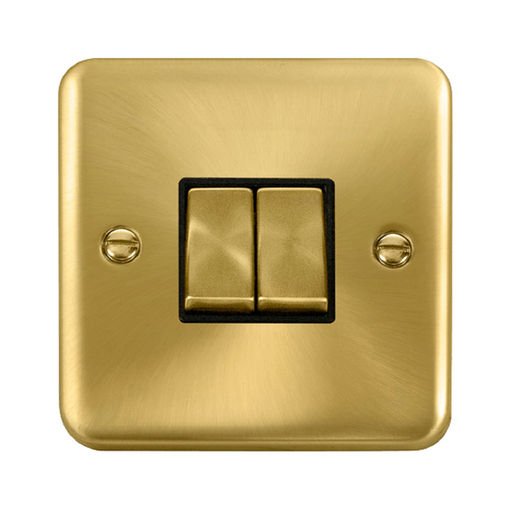 Click Deco Plus Satin Brass 2G Light Switch DPSB412BK