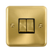Click Deco Plus Satin Brass 2G Light Switch DPSB412BK