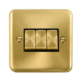 Click Deco Plus Satin Brass 3G Light Switch DPSB413BK