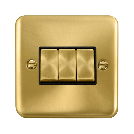 Click Deco Plus Satin Brass 3G Light Switch DPSB413BK