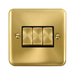Click Deco Plus Satin Brass 3G Light Switch DPSB413BK