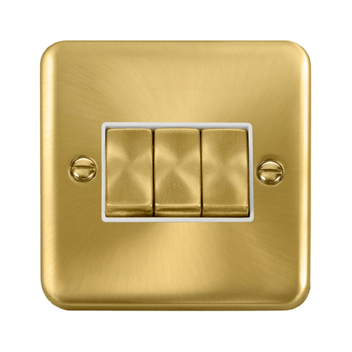 Click Deco Plus Satin Brass 3G Light Switch DPSB413WH