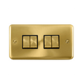 Click Deco Plus Satin Brass 4G Light Switch DPSB414BK