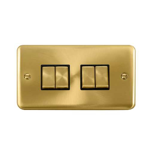 Click Deco Plus Satin Brass 4G Light Switch DPSB414BK