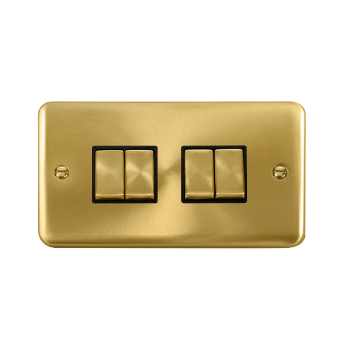 Click Deco Plus Satin Brass 4G Light Switch DPSB414BK