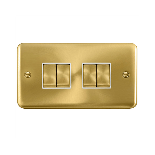 Click Deco Plus Satin Brass 4G Light Switch DPSB414WH