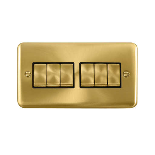 Click Deco Plus Satin Brass 6G Light Switch DPSB416BK